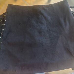 Forever 21 Black Mini Skirt with Lace-Up Detail